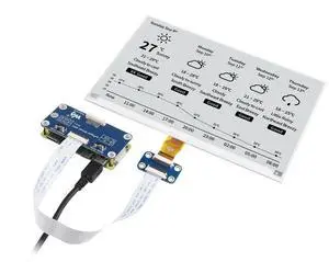 Waveshare 7.5inch E-Paper HAT Display Module Compatible with Raspberry Pi 5/4B/3B/Zero/Zero W/Zero 2W/Pico/Pico W/Pico WH/Jetson Nano, 800x480 Resolution Black and White