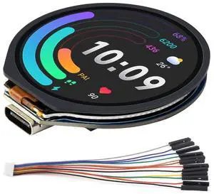 waveshare RP2350 MCU Board with 1.28inch Touch Display 240x240 Pixels 65K Colorful IPS Screen, Type-C Port, Based on RPi Pico 2 RP2350 Microcontroller Chip, Dual-core & Dual-Architecture