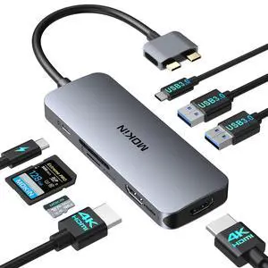 Docking Station for MacBook Pro Air,USB C Docking Station Dual Monitor,Dual HDMI Adapter Hub for Mac MacBook Pro with 2 HDMI(4K @60Hz), 3 USB3.0,SD TF Card Reader and 100W PD USB C Port