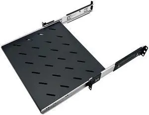 Electriduct 1U Sliding Shelf 14" Depth - Universal 19" Vented Rack Mount Tray 4-Post Network Equipment Server Cabinet Audio System Enclosure