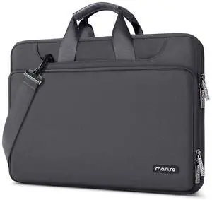MOSISO 360 Protective Laptop Shoulder Bag Compatible with MacBook Air/Pro, 13-13.3 inch Notebook, Compatible with MacBook Pro 14 inch M5 M4 M3 M2 M1,Matching Color Sleeve with Belt, Slate Gray