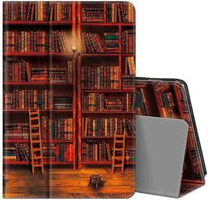 Fintie Folio Case for All-New  Fire HD 10 and 10 Plus Tablet (13th/11th Generation, 2023/2021 Release) - Slim Fit Standing Cover with Auto Sleep/Wake, Library