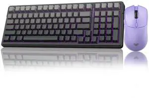 AULA Wireless Keyboard Combo - F99 Pro Mechanical Keyboard, Gasket Hot Swappable + SC580X Gaming Mouse, Light Purple