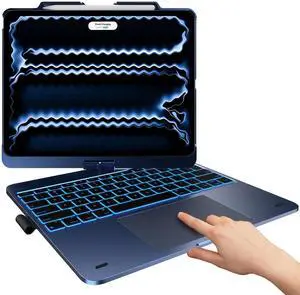 typecase Keyboard Case for iPad Pro 13 (M4) & iPad Air 13 (M3/M2, 2025/2024), Trackpad, 360deg Rotatable, Wireless, 11-Colors Backlit for iPad Pro 12.9(6th/5th/4th/3rd Gen), Ocean Blue