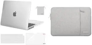 MOSISO Compatible with MacBook Pro 14 inch Case 2021 2022 Release A2442 M1, Vertical Sleeve Bag&Plastic Hard Cased&Keyboard Cover&Screen Protector&Storage Bag, Frost&Gray