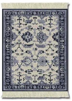 Lextra Indienne Colonial Williamsburg, 10.25 x 7.125 Inches, MouseRug, Navy, Light Blue and Cream, One (MWD-1)