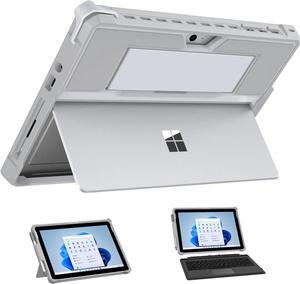 MoKo Case Fit Microsoft Surface Go 4 /Surface Go 3 / Surface Go 2 / Surface Go Case, All-in-One Protective Cover Case with Pen Holder Hand Strap, Compatible with Type Cover Keyboard, Sliver Gray