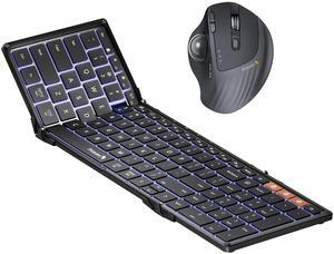 ProtoArc EM01 NL Wireless Trackball Mouse with XK01 Plus Folding Portable Keyboard