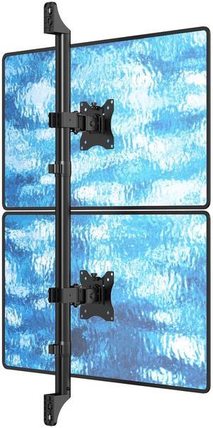 PUTORSEN Dual Monitor Wall Mount - Vertical Stacked Monitor Wall Mount for 17-32 inch Screens,Holds up to 19.8 lbs per Monitor,VESA 75x75/100x100mm,Black