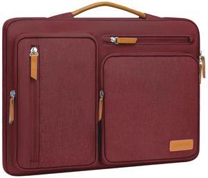 MOSISO 360 Protective Laptop Case 15 inch, 15 inch Laptop Sleeve Compatible with MacBook Air M4 M3 M2 2025 2024 2023, Dell XPS Plus, Side Open Carrying Case with 4 Zipper Pockets&Handle, Wine Red