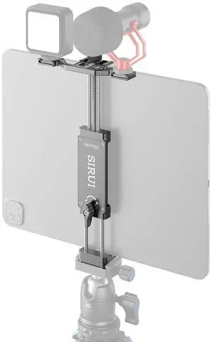 Sirui Aluminum Tablet Tripod Mount, Wide Opening Tripod Clamp Mount for iPad with Removable Cold Shoe Adapter, Tablet Holder for Video Recording with QR Plate for Arca & 1/4" Threaded Hold, AM-PH02