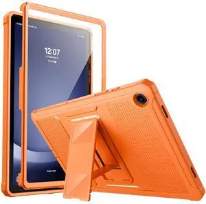 MoKo Case Fit Galaxy Tab A9 Plus 11-Inch 2023 (SM-X210/X216/X218), Shockproof Full Body Rugged Stand Back Cover Built-in Screen Protector Fit Galaxy Tab A9+ 11" 2023, Orange