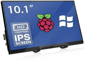 HAMTYSAN 10.1 Inch Raspberry Pi Screen 1024x600 HDMI Monitor IPS Screen Display Secondary Monitor Extend Monitor for Raspberry Pi 5/4/3/2/Zero/B/B+ Win11/10/8/7, (Non-Touch), Driver Free