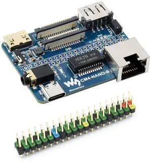 Waveshare Nano Base Board (B) for Raspberry Pi Compute Module 4 Same Size as CM4 Standard CM4 Socket 40PIN GPIO Gigabit Ethernet USB2.0 DSI CSI 3.5mm Audio Jack