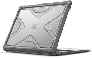 Fintie Case for MacBook Air 13 Inch A2337 (M1) / A2179 / A1932 (2018-2021 2022 Release) - Heavy Duty Hard Shell Cover with TPU Bumper for MacBook Air 13 Retina Display with Touch ID, Gray