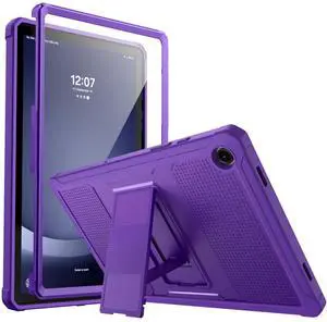 MoKo Case Fit Galaxy Tab A9 Plus 11-Inch 2023 (SM-X210/X216/X218), Shockproof Full Body Rugged Stand Back Cover Built-in Screen Protector Fit Galaxy Tab A9+ 11" 2023, Deep Purple