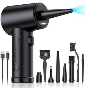 Achsan Powerful Compressed Air Duster,91000RPM High-Power Electric Air Blower for Dust Removal,Safe for Electronics, Keyboards, PC, Car Interiors,Reusable, Eco-Friendly & Ergonomic Design (Black)