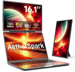 2025 Upgraded Laptop screen extender, 16.1" FHD 1200P, 360deg Rotating, Plug&Play, Ultra-Thin Zero Frame, Detachable Stand, portable monitor for laptop, Travel Monitor for Laptop/PC/Mac/Phone