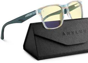 ANYLUV Blue Light Glasses for Men & Women, Stylish Blue Light Blocking Glasses, UV400 Protection & Anti Eyestrain Eyewear