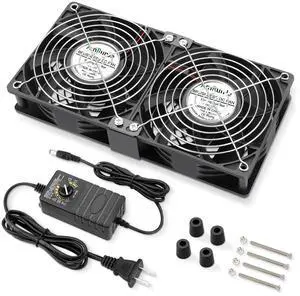 AmRunJe 240mm High CFM Computer Fans with AC Plug, Big Airflow Powerful Cooling Fans, Perfect for PC, rv Refrigerator, Server Chassis, Dryer, Workstations Cooling