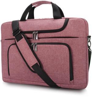 BERTASCHE Laptop Bag 17 17.3 inch for Women Computer Bag Laptop Case for Work Travel Business chromebook bag w/Shoulder Strap,Rose Red