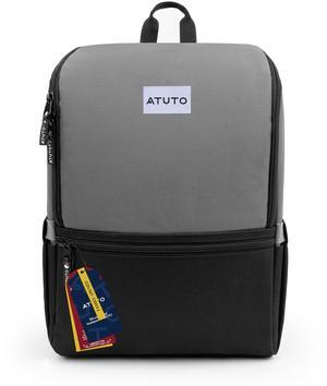 ATUTO Slim Laptop Backpack for Men with 16 inch Laptop Compartment - Business Work Backpack for Men with Luggage Strap and Trolley Sleeve - Airflow Back, Fully Padded (Grey)