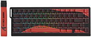 ATTACK SHARK X68 PRO HE Wireless Rapid Trigger Gaming Keyboard with Adjustable Actuation,8K Polling Rate,Hall Effect Magnetic Switch,Hot-Swap,RGB Backlit,BT/2.4GHz/Wired,for FPS Games-Black&Red
