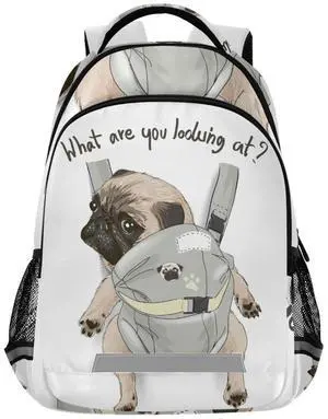ALAZA Cute French Bulldog Backpacks Travel Laptop Daypack School Book Bag for Men Women Teens Kids 48
