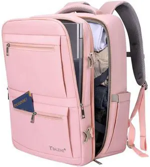 BALEINE Travel Backpack for Women Men, Large Sturdy Carry On Laptop Backpack Gifts for Business, Casual, Weekender, Hiking (Large, Pink)