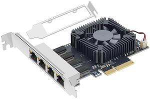 Buacoz PCI-E X4 2.5Gb Quad-Port Network Card, 2500Mbps Gigabit Ethernet Adapter with RTL8125B Chip 4 RJ45 Ports NIC Cards, Support ESXi, Soft Routing, PXE Boot, Network Aggregation Server
