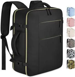 Capolo Travel Backpack for Women Men Waterproof Laptop Backpack Airlines Approved Carry On Backpack Bag Computer Bookbag for Business, Work, Traveling Fits 17 Inch Laptop(Black)