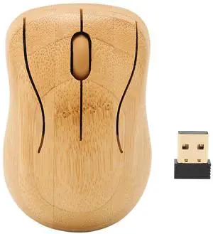 Bamboo Keyboard and Mouse, 2.4GHz Computer Devices with USB Receiver, Optional 1200DPI MouseCompact KeyboardWireless Keyboard and Mouse Combo (Mouse)