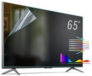 BU TV Screen Protectors Anti Glare film for TV 65 Inch Blue Light UV Film for 65 Inch Screen Protector Anti Glare TV Screen Film Relieve TV Eye Strain Easy to Install TV Glare Stopper Matte Film