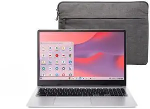 New Chromebook 315 Business & Student Laptop 15.6 inch HD Display Pentiu.m N6000 Processor 4GB RAM LPDDR4X 128GB eMMC Numeric Keypad Webcam WiFi USB-C up to 10 Hrs Battery Life wtih Protective Sleeve
