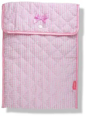Sonix | Quilted Laptop Sleeve | 13-14 Inch, Quilted Soft Comfy Laptop Carrying Case, Computer Sleeve | Seersucker Pink
