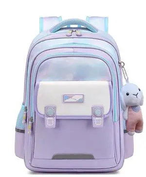 Cyxunand Cute School Backpack,Kids Bookbag Teen Daily Bunny Backpacks for Girls Boys,Kawaii Large Capacity Travel Bags Laptop (Lilac Purple)