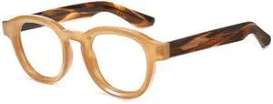 Cyxus Blue Light Glasses Fashion Round Computer Blue Ray Blocking Glasses Tr90 Frame Anti Glare Strain For Men Women 8553 Brown