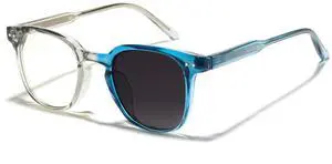 Cyxus Photochromic Glasses Both Frames and Lenses Color Changing with Blue Light Blocking UV Protection(8231i75 Light Color to Blue)