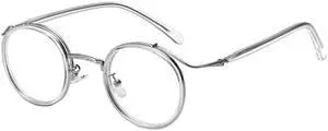 Dollger Blue Light Blocking Glasses for Man Steam Punk Style, oversize Retro Men Round Frame Computer BlueLight Glasses