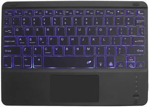 Wireless Bluetooth Keyboard with Touchpad for iPad - 7 Colors Backlit - Tablet Keyboard Rechargeable for iPad Pro/iPad Air/iPad Mini and Other iOS Android Windows Devices