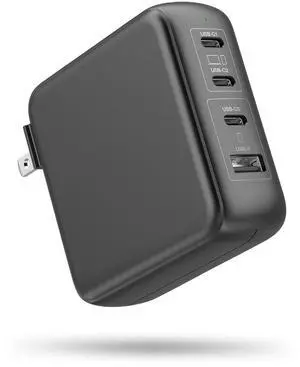 REALPOW 100W USB C Charger, 4-Port Fast USB C Laptop Charger Block for MacBook Pro/Air, iPad, iPad/Pro/Air/mini, iPhone 16/15, Galaxy S24/ S23 and More, Foldable Plug, PPS
