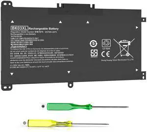 BK03XL Battery for HP Pavilion X360 14 14M Series 14M-BA011DX 14M-BA013DX 14M-BA114DX 14-BA1XX 14-BA2XX 14M-BA0XX 14M-BA1XX 14-BA253CL 14-BA153CL 14-BA125CL 14-BA175NR 916366-421 916811-855 41.7Wh