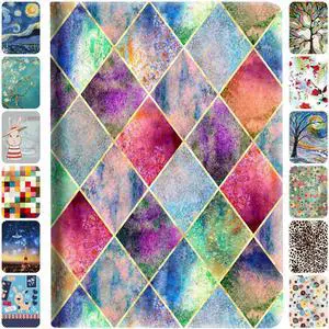 DuraSafe Cases for iPad PRO 10.5 Inch 2017 Air 10.5 3rd Gen 2019 [ Air 3 ] A1701 A2152 A2123 MQF12LL/A MQEY2LL/A MQF22LL/A Smart Adjustable Viewing Angle Stand Printed Flip Cover - Diamond Grid