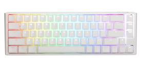 Ducky One 3 White 65% Mechanical Keyboard: Quack Mechanics Dampening, Hot-Swappable Cherry Black Switches, High-Density PBT Doubleshot Keycaps, RGB, US, White