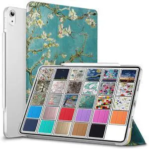DuraSafe Cases for iPad PRO 12.9 Inch 2018 3rd Generation [ Pro 12.9 3 ] A1876 A2014 MTHN2LL/A MTHU2LL/A MTEL2LL/A MTEM2LL/A Printed Lightweight PC Dual Angle Stand Clear Flip Back Cover - Blossom