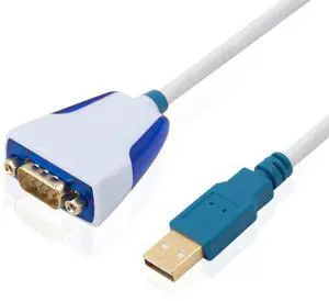Elecbee USB to DB9 Male RS232 Cable Us232R 1M Converter Cable with Chip FT232RQ Supports All Computer Systems, Up to 1M Transmission Rate, No Need Drivers