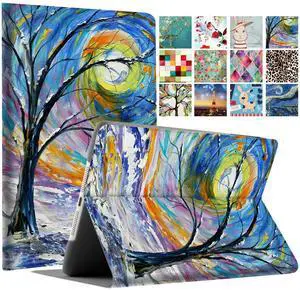 DuraSafe Cases for iPad 10.2 Inch 9 8 7 2021 2020 2019 [iPad 9th / 8th / 7th Gen ] A2197 A2270 A2602 Printed Folio Magnetic Smart Protective Sleek & Classic Design Cover - Color Emblem