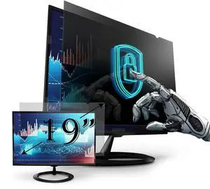 Privacy Screen Filter for 19 inches Desktop Computer Monitor, Screen Protector size is 16.1 inch width x 10.1 inch height. Anti Blue Light and Anti Glare