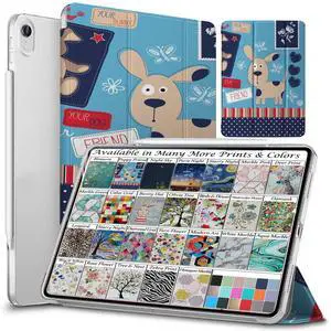 DuraSafe Cases for iPad Air 6 2024 11" Air 5 2022 Air 4 2020 10.9" [ Air 4th Air 5th 6th 11th ] A2316 A2324 A2325 A2072 A2588 Trifold Printed Hard Smart PC Transparent Back Cover - Puppy Friend