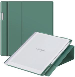 ENET-CASE Case for Remarkable 2 Paper Tablet- Multi-Viewing Adjustable Folding Book Folio Cover - with Built-in Pen Holder - for 10.3" 2020 Released (Dark Green)
